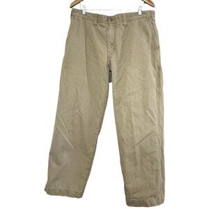 Eddie Bauer Fleece Lined Khaki Pants Thermal Cargo Outdoor Ski Hiking Sz 36x30
